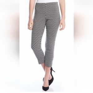 Karen Kane Black White Diamond Pattern Pants Size 2